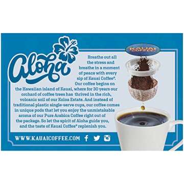 Kauai Coffee Variety Pack of 3, 12 Single Serve Pods, 1 - Coconut Caramel Crunch, 1 - Mocha Macadamia Nut and 1 - Vanilla Macadamia Nut.