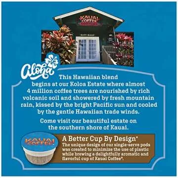 Kauai Coffee Variety Pack of 3, 12 Single Serve Pods, 1 - Coconut Caramel Crunch, 1 - Mocha Macadamia Nut and 1 - Vanilla Macadamia Nut.