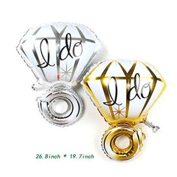 I Do Diamond Ring Foil Balloons for Wedding Decor