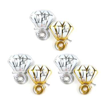 I Do Diamond Ring Foil Balloons for Wedding Decor
