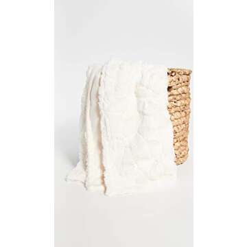 Shiraleah Faux Fur Throw - Luxurious Ivory Blanket