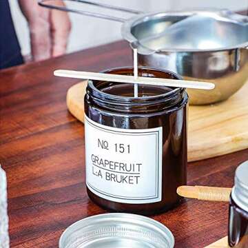 Bulk 6-Inch Candle Wicks - 100 Pcs with Wick Stickers & Centering Device for Soy/Beeswax Candle Making