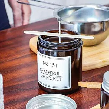 Bulk 6-Inch Candle Wicks - 100 Pcs with Wick Stickers & Centering Device for Soy/Beeswax Candle Making