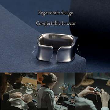 OAYAO Sterling Silver Rings for Women Men, Unisex Wide Band Thumb Ring, Handmade Chunky Silver Rings Aesthetic, Adjustable Jewelry Signet Rings for Men, Anillos Para Hombre