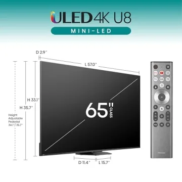 Hisense 65-Inch Mini-LED 4K Smart TV - 2024 Model