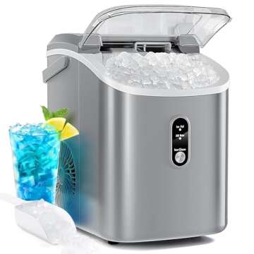 Antarctic Star Nugget Ice Maker Countertop with Soft Chewable Ice, Portable Sonic Ice Maker with Bas...