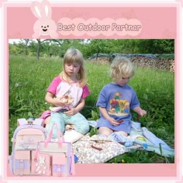 VIDOSCLA Bunny Backpack for Girls Cute Sequin Kids Backpack