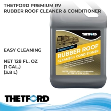 THETFORD Premium RV Rubber Roof Cleaner & Conditioner - Non-Toxic - Non-Abrasive - Biodegardable - 1 Gallon 32513