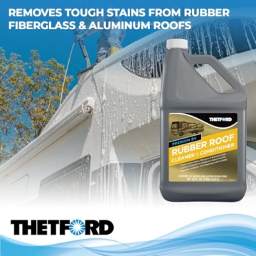 THETFORD Premium RV Rubber Roof Cleaner & Conditioner - Non-Toxic - Non-Abrasive - Biodegardable - 1 Gallon 32513