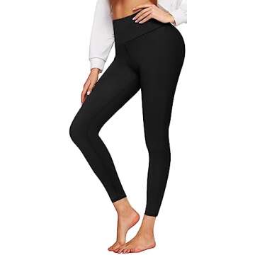 Leggings for Women - Butt Lift High Waisted Tummy Control No See-Through Yoga Pants Workout Running Leggings Black Small-Medium