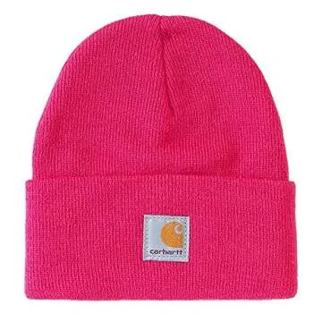 Carhartt Unisex Child Cold Weather Hat - Raspberry, Ages 2-4
