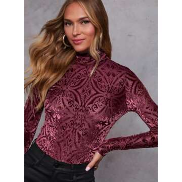 Miduo Velvet Cowl Neck Blouse for Stylish Women