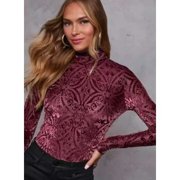 Miduo Velvet Cowl Neck Blouse for Stylish Women