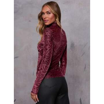 Miduo Velvet Cowl Neck Blouse for Stylish Women