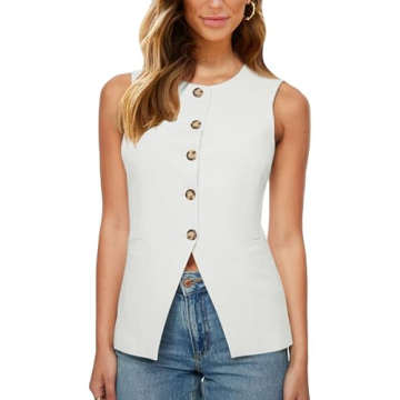 Fallorchid Women's Round Neck Suit Vest - Stylish and Versatile Top