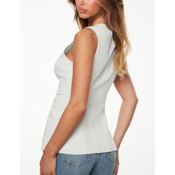 Fallorchid Women's Round Neck Suit Vest - Stylish and Versatile Top