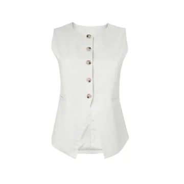 Fallorchid Women's Round Neck Suit Vest - Stylish and Versatile Top