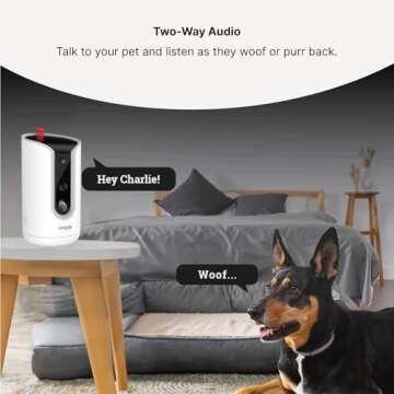 WaggleCam 2K Pet Camera with Treat Dispenser & 2-Way Audio