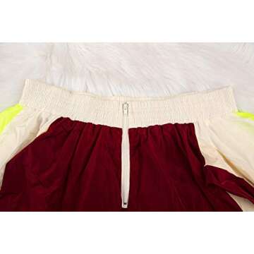 Molilove 2 Piece Outfits for Women Top and Short Skirt Lightweight Windbreaker Set Women Two Piece Outfits Sets, Wine, Medium