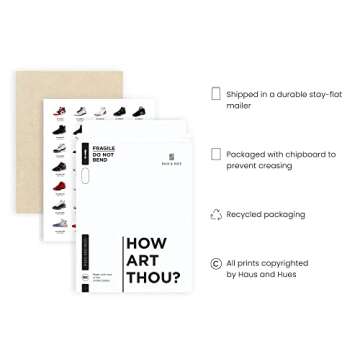 HAUS AND HUES Jordan Sneaker Posters for Guys - Michael Jordan Shoe Cool Wall Art for Bedroom, Dope Hypebeast Sneakerhead Room Decor, (12”x16” UNFRAMED)