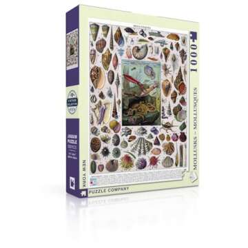 New York Puzzle Company - Vintage Images Mollusks - 1000 Piece Jigsaw Puzzle for Adults by Adolphe Philippe Millot