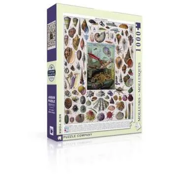 New York Puzzle Company - Vintage Images Mollusks - 1000 Piece Jigsaw Puzzle for Adults by Adolphe Philippe Millot