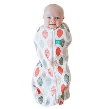 ergoPouch 0.2 TOG Cocoon Baby Sleep Sack 3-6 Months, Swaddle Sleeping Bag, Temperature Control Wearable Blanket (Blush Leaf)