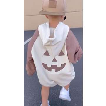 Hoanselay Baby Boy Girl Halloween Outfit Pumpkin Hoodie Sweatshirt Romper Bodysuit My First Hallowee...