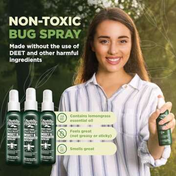 Deet-Free Insect & Mosquito Repellent Pack of 3 (2oz) – Nice Smelling Insect Repellent with Lemong...