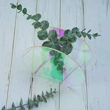 Iridescent Acrylic Vase for Home Office Decor Easily Organizes