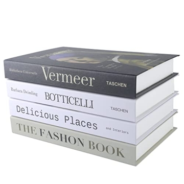 PTShadow 4 Pieces Folding Decorative Books for Home Decor, Black and White Bookshelf Decorations, Library Decorations, Coffee Table Decorations for Home Sweet Stacking Books