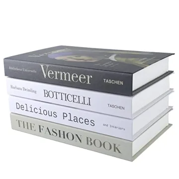 PTShadow 4 Pieces Folding Decorative Books for Home Decor, Black and White Bookshelf Decorations, Li...