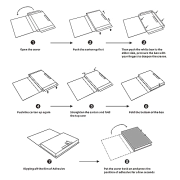 PTShadow 4 Pieces Folding Decorative Books for Home Decor, Black and White Bookshelf Decorations, Library Decorations, Coffee Table Decorations for Home Sweet Stacking Books