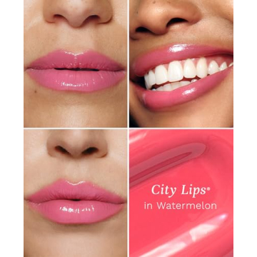 City Beauty City Lips Plumping Lip Gloss Watermelon - High-Shine Gloss for Fuller, Younger-Looking Lips | Hydrating & Smoothing Lip Treatment Hyaluronic Acid
