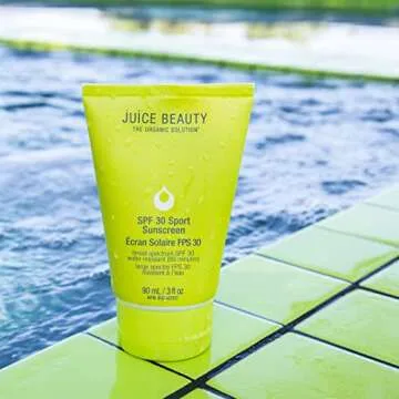 Juice Beauty SPF 30 Sport Sunscreen - 90 mL - Protects Against UVA/UVB Rays - Water + Sweat Resistant Up to 80 Minutes - All Ages + Skin Types - Vegan, Cruelty Free