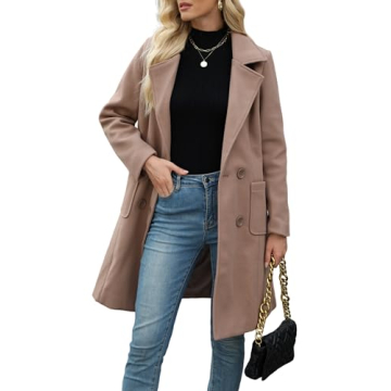 Elegant Bankeng Women's Winter Wool Blend Camel Coat - Double-Breasted Lapel Jacket