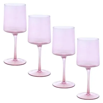 Karma Mid Century Wine Glasses Lilac Set of Four