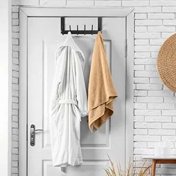 Uross Foldable Over The Door Hooks, Heavy Duty Rack for Organizing Coats, Bags and More