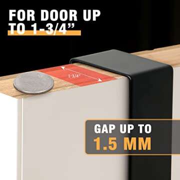 Uross Foldable Over The Door Hooks, Heavy Duty Over Door Hanger, Behind The Door Hook Rack for Hanging Jackets Coats Hoodies Towels Scarfs Clothes Hats Handbags Backpacks -Black