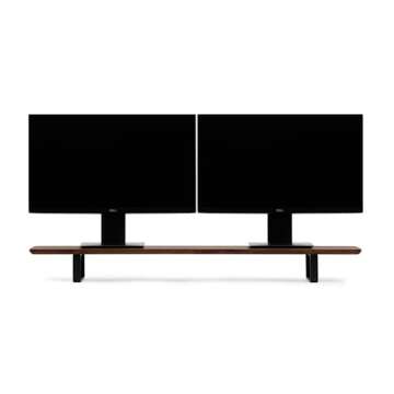 Oakywood Dual Monitor Stand - Handmade in EU - Natural Wood Monitor Stand Riser - Laptop Accessories – 220 lbs (100 kg) Capacity - 41.3"x9" (105x23 cm) – 100% Natural Walnut Wood