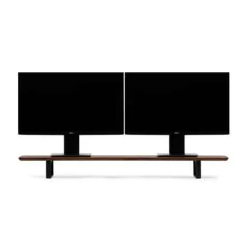 Oakywood Dual Monitor Stand - Handmade in EU - Natural Wood Monitor Stand Riser - Laptop Accessories – 220 lbs (100 kg) Capacity - 41.3"x9" (105x23 cm) – 100% Natural Walnut Wood