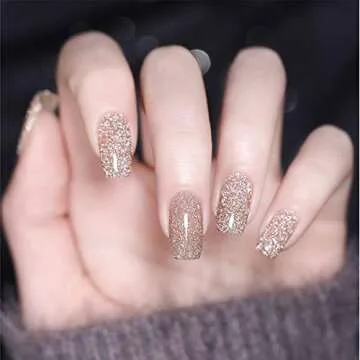 MIZHSE Reflective Gold Glitter Gel Nail Polish, Sparkly Shiny Gel Polish, Glossy Finish Nail Gel Soak Off Nail Art Salon Varnish Manicure for Beginners DIY at Home Popular Color