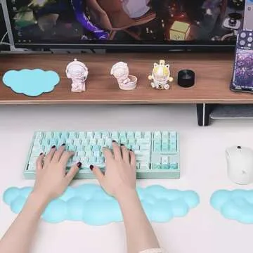 JIKIOU Cloud Leather Keyboard Wrist Rest for Comfort