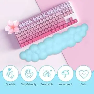 JIKIOU Cloud Leather Keyboard Wrist Rest for Comfort
