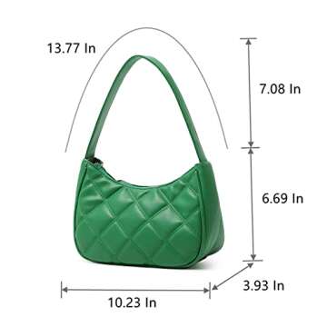 CYHTWSDJ Shoulder Bags for Women, Cute Hobo Tote Handbag Mini Clutch Purse with Zipper Closure (Gree...