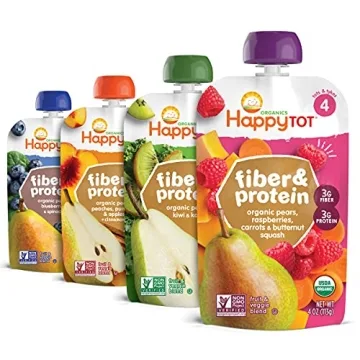 Happy Tot Organic Stage 4 Baby Food Pouches - Gluten Free, Vegan Snack