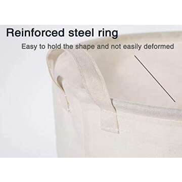 Runtoo 19.7" Large Sized Laundry Hamper Waterproof Foldable Canvas Sports Basketball Football Bucket Clothing Basket with Handles for Storage Bins Kids Room Home Organizer Nursery (sport theme)