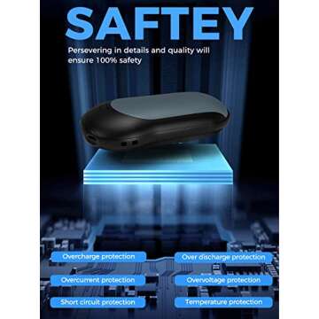 OCOOPA Rechargeable Hand Warmer 10000mAh,Portable Electric Hand Heater,Up to 15 Hours,USB Battery Operated Handwarmer for Camping,Hiking,Hunting,Golf,Warm Tech Gifts,Halo H01