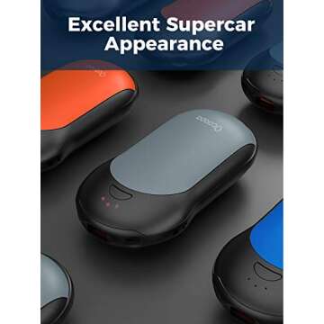 OCOOPA Rechargeable Hand Warmer 10000mAh,Portable Electric Hand Heater,Up to 15 Hours,USB Battery Operated Handwarmer for Camping,Hiking,Hunting,Golf,Warm Tech Gifts,Halo H01