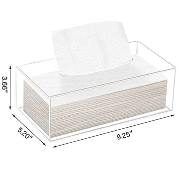 Phineoly Clear Acrylic Tissue Box Holder for Stylish Spaces